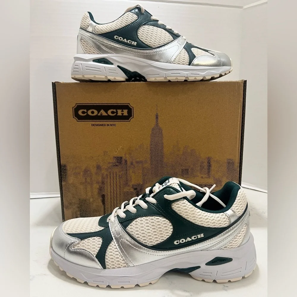 Coach Green and Silver Sneakers
